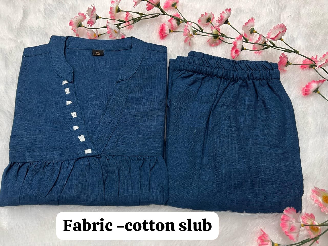 Cotton Slub Coord Set with Pockets